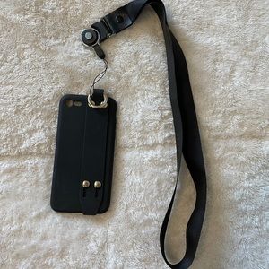 Black iPhone 7 lanyard case